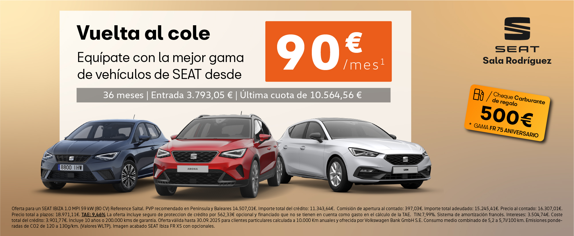 ¡Vuelta al cole! Tu SEAT desde 90€/mes*